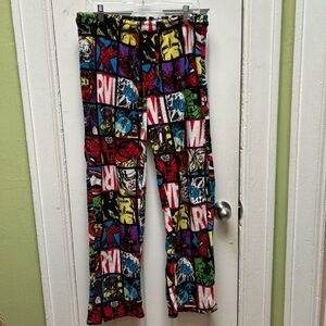 Marvel Comics Avengers Fuzzy PJ Pants, Mens Large